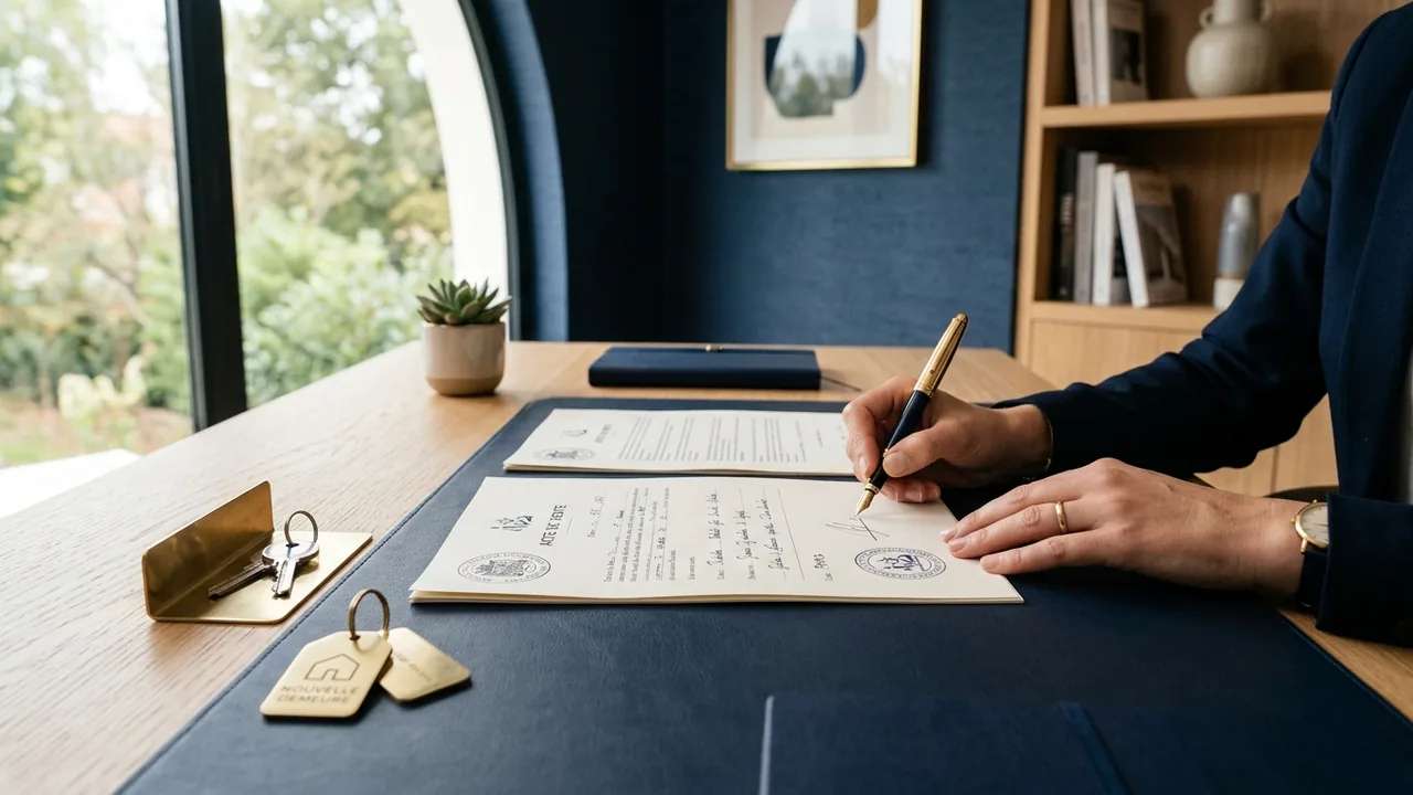 Signature des actes notariés pour l'achat d'un logement neuf