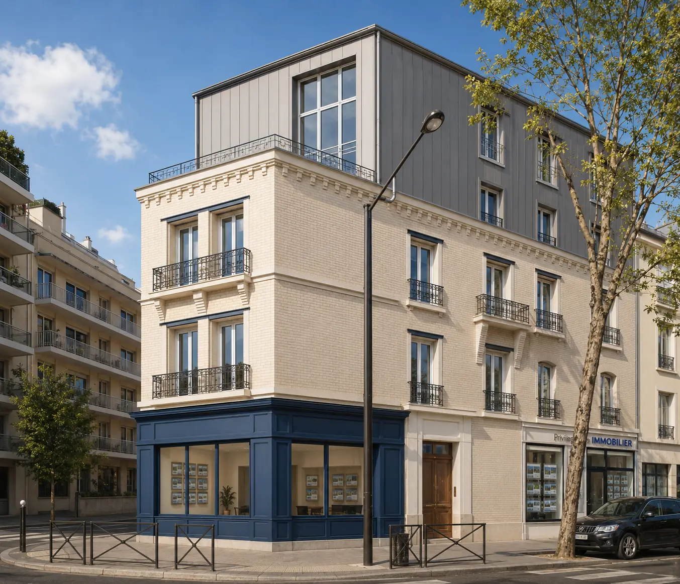 LE 55 à Boulogne-Billancourt — vue du programme neuf