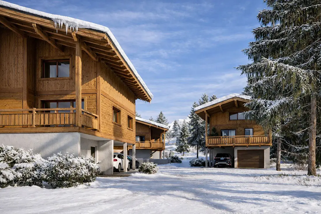 Les Chalets Bajja - Bâtiment A à Notre-Dame-de-Bellecombe — vue du programme neuf