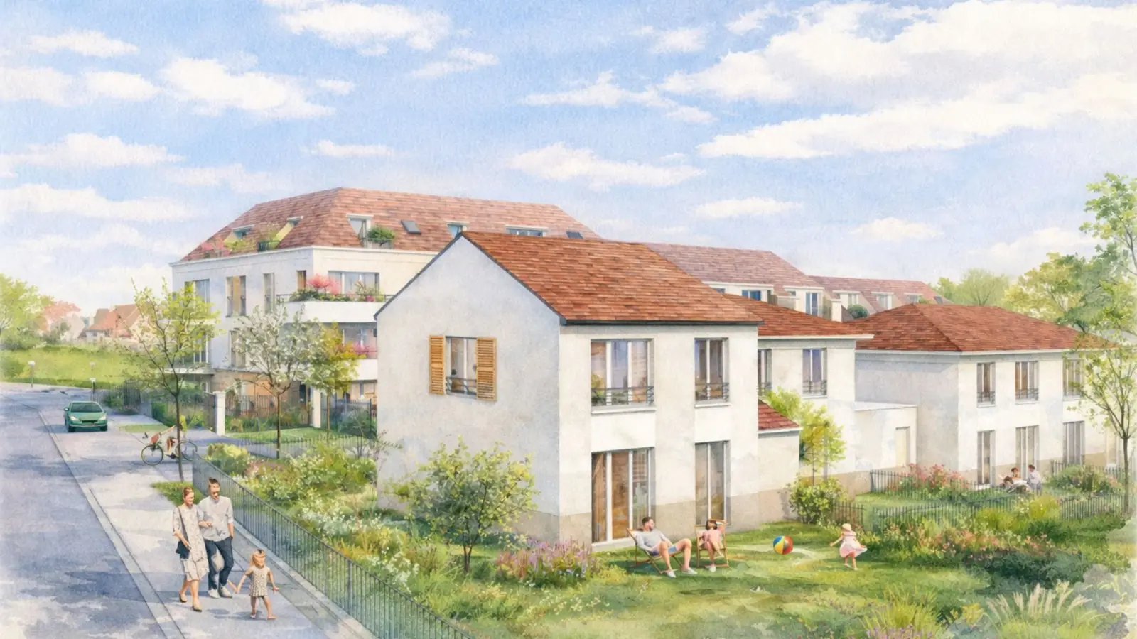 Les Jardins de l'Orme à Orgeval — vue du programme neuf