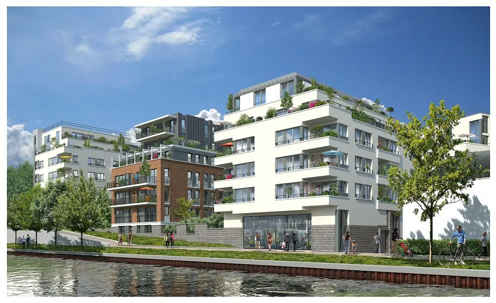Vue Canal à Bondy — vue du programme neuf